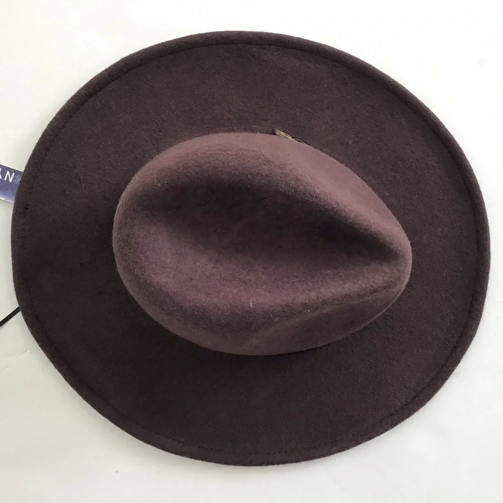 Artisan NY chocolate brown wool cowboy/ outback hat. NWT one size. 3” br…